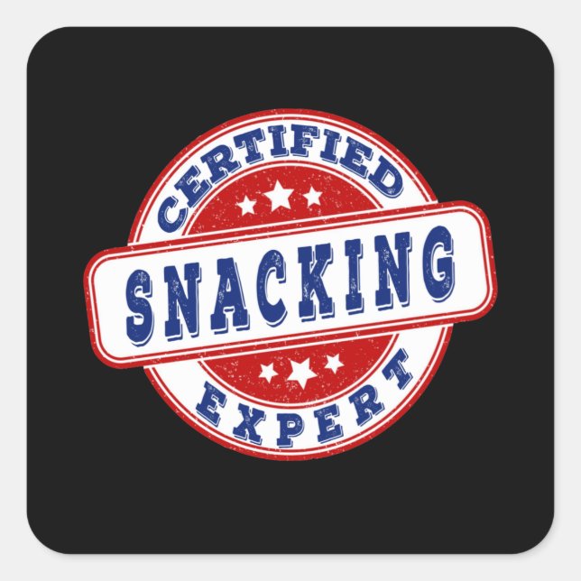 Adesivo Quadrado Certified snacking expert seal (Frente)