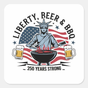 Adesivo Quadrado Cerveja e Churrasco da Liberdade 250 Anos Fortes 4