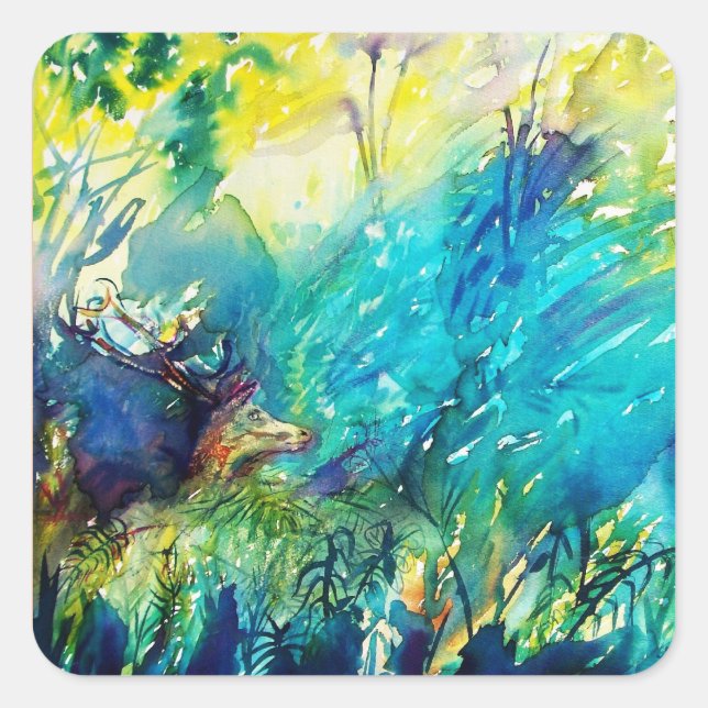 ADESIVO QUADRADO CERVEJA EM TERRA VERDE (Frente)