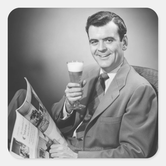 Adesivo Quadrado Cerveja Fria De Gelo (Frente)