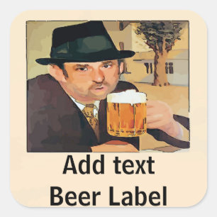 Adesivo Quadrado Cerveja Homebrew, Rótulo, adicionar texto