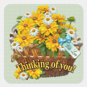 Adesivo Quadrado Cesto da Flor