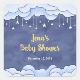 Adesivo Quadrado Céu Azul com Estrelas de Mão - Vinheta