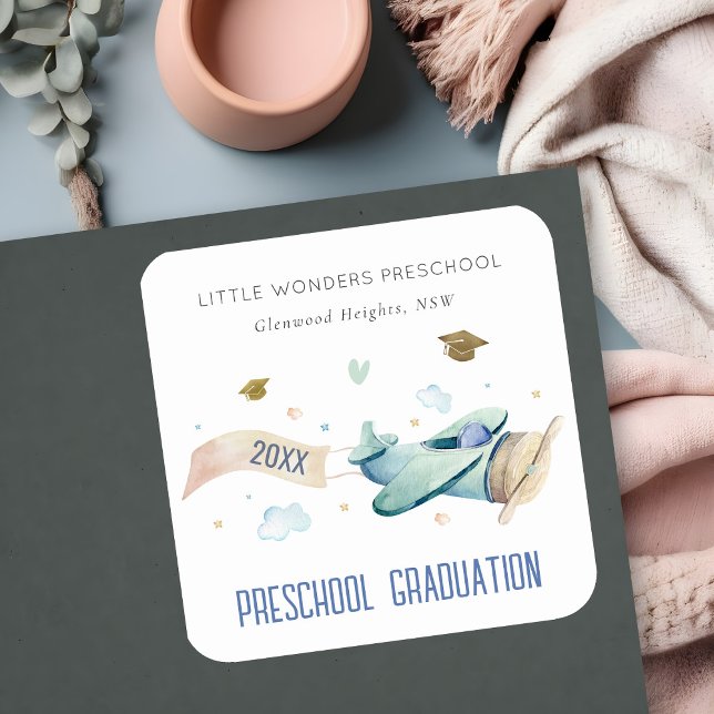 Adesivo Quadrado Céu das Estrelas de Avião das Crianças Cutas Forma (Criador carregado)