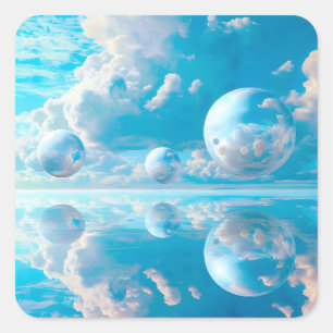 Adesivo Quadrado Céu Sonhador Paisagem Surrealista da Natureza