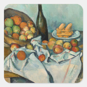 Adesivo Quadrado Cezanne Basket Apple Impressionismo Arte