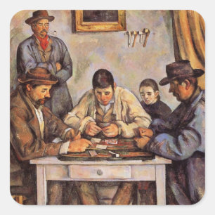 Adesivo Quadrado Cezanne - Os Jogadores De Cartão, 1892