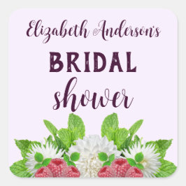 Adesivo Quadrado Chá de Bebê da Garden Dahlia