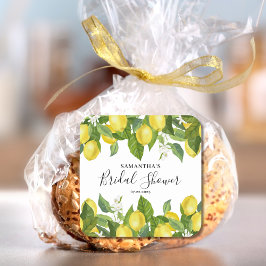 Adesivo Quadrado Chá de Bebê de Limão Cítrico 