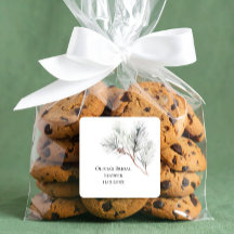 Chá de Bebê Elegante Pinheiro de Inverno Branco