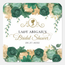 Chá de Bebê Floral Verde Elegante Vitoriano