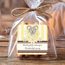 Chá de Bebê Koala Amarelo / Favor de Aniversário