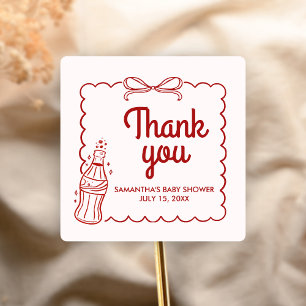 Adesivo Quadrado Chá de Bebê Ready to Pop Soda