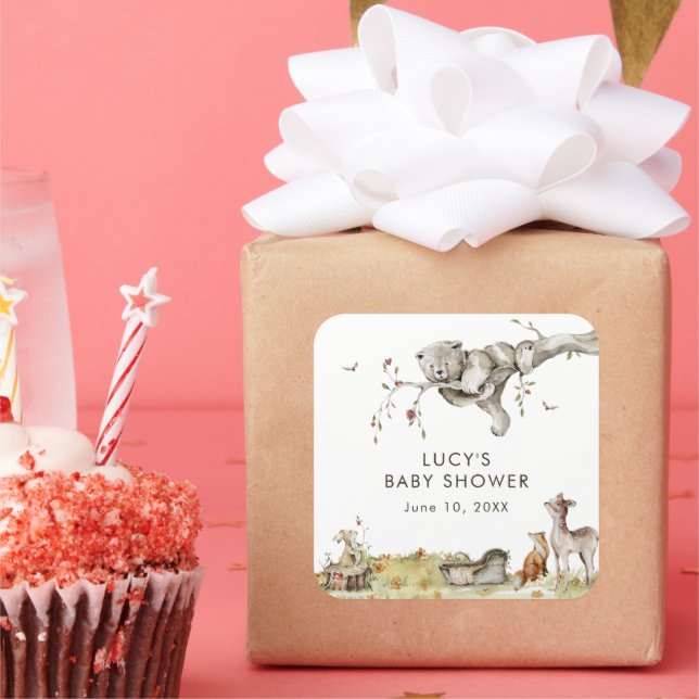 Adesivo Quadrado Chá de fraldas (Festa)