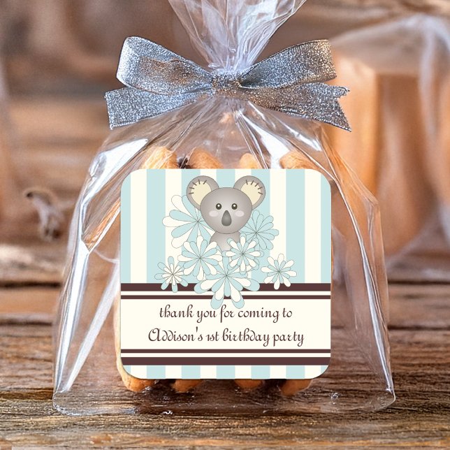 Adesivo Quadrado Chá de fraldas / Aniversário de criança do Pastel  (Criador carregado)