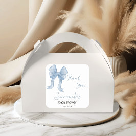 Adesivo Quadrado Chá de fraldas Arco Azul Da Aquarela - Obrigado