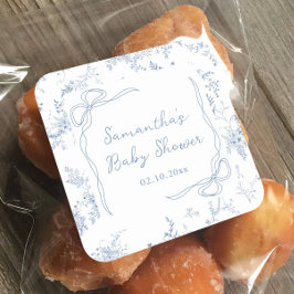 Adesivo Quadrado Chá de fraldas azul Arco