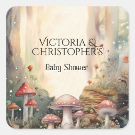 Adesivo Quadrado Chá de fraldas de banheiro florestal entonado