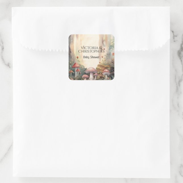 Adesivo Quadrado Chá de fraldas de banheiro florestal entonado (Bolsa)