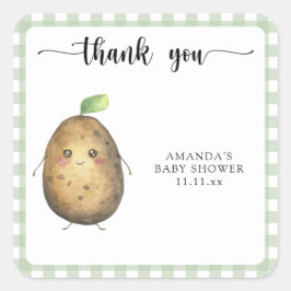 Adesivo Quadrado Chá de fraldas de batata giro obrigado