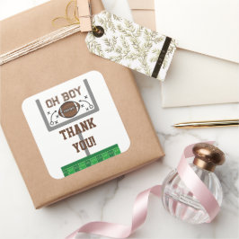 Adesivo Quadrado Chá de fraldas de futebol do Boy