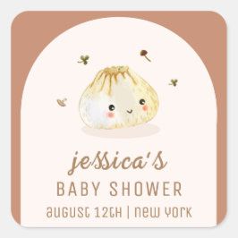 Adesivo Quadrado Chá de fraldas de lixo chinês boho minimalista