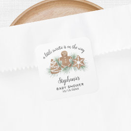 Adesivo Quadrado Chá de fraldas de Natal