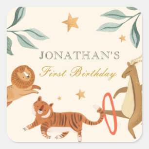 Adesivo Quadrado Chá de fraldas de raça S Quadrado da floresta aquá