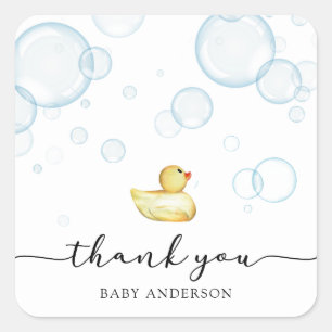 Adesivo Quadrado Chá de fraldas de Rubber Ducky