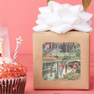 Adesivo Quadrado Chá de fraldas de Sapo do Cogumelo