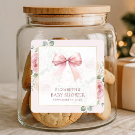 Adesivo Quadrado Chá de fraldas do Arco de coquetes floreado