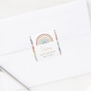 Adesivo Quadrado Chá de fraldas do Cotovelo Pastel