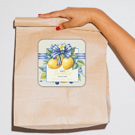 Adesivo Quadrado Chá de fraldas Docinho azul Azulejo Arco Limão