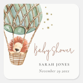 Adesivo Quadrado Chá de fraldas Mágico de Leão de Balão de Ar Quent