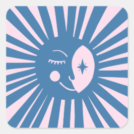 Adesivo Quadrado Chá de fraldas Moderno de Glow Boho de Lua PERSONA