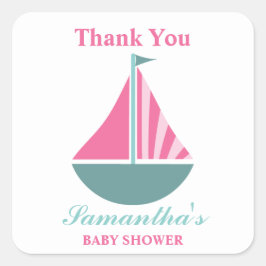 Adesivo Quadrado Chá de fraldas Náutico De Náusea