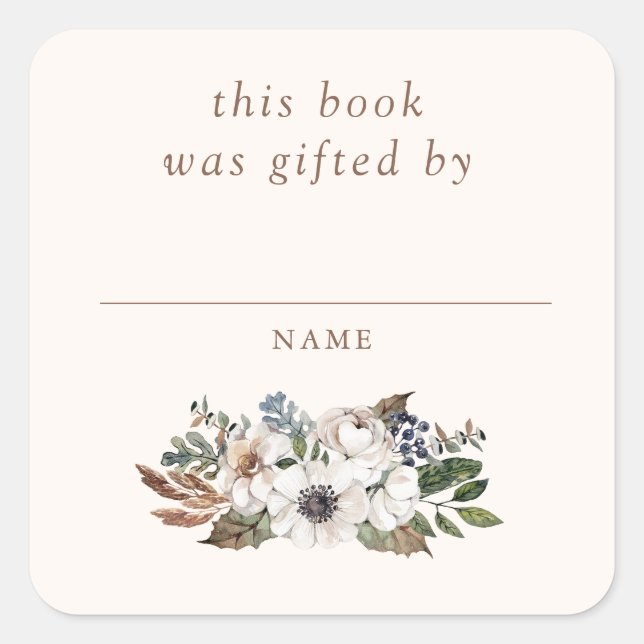 Adesivo Quadrado Chá de fraldas Neutral Boho Nursery (Frente)