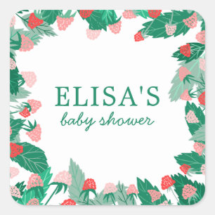 Adesivo Quadrado Chá de fraldas PERSONALIZADO Colorido de Correção