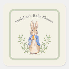 Adesivo Quadrado Chá de fraldas Peter Rabbit Sage Green Vintage