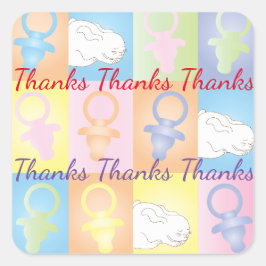 Adesivo Quadrado Chá de fraldas Quadrado com Vinhetas Paci Coelhinh