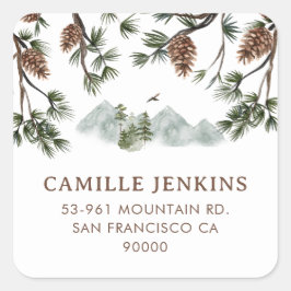 Adesivo Quadrado Chá de fraldas Rustic Mountain Boy