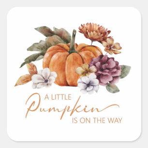 Adesivo Quadrado Chá de fraldas Rustic Pumpkin Sticker