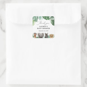 Adesivo Quadrado Chá de fraldas Safari