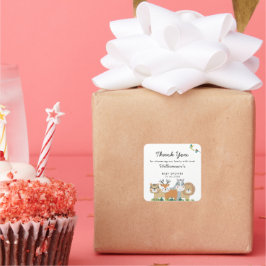 Adesivo Quadrado Chá de fraldas Safari Selgle