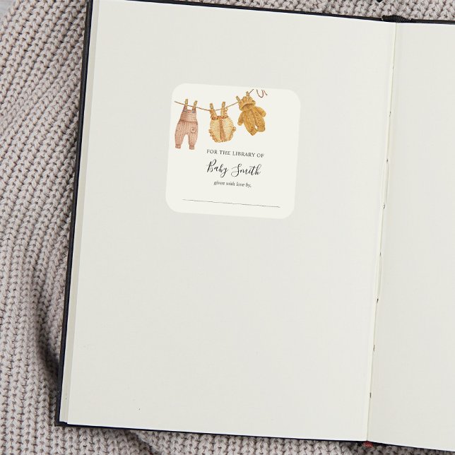 Adesivo Quadrado Chá de fraldas Sexo Neutro (Criador carregado)