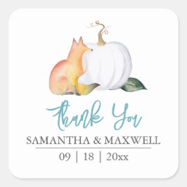 Adesivo Quadrado Chá de fraldas Stickers Obrigado Woodland Bonita