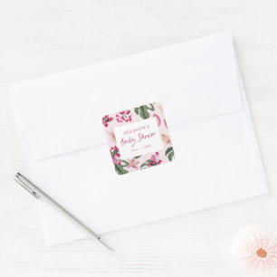 Adesivo Quadrado Chá de fraldas tropical