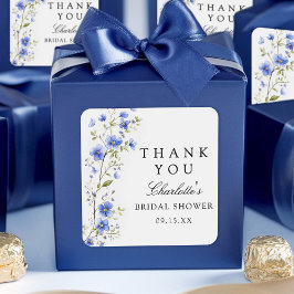 Adesivo Quadrado Chá de Noiva Aquarelado Floral