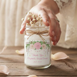 Adesivo Quadrado Chá de Noiva Boho Rosa Floral