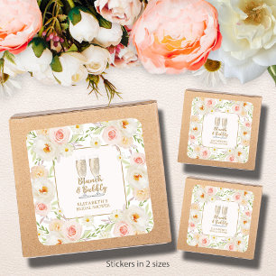 Adesivo Quadrado Chá de Noiva Brunch & Bubbly Jardim Floral